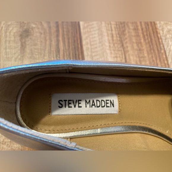 Steve Madden Slip On Rilynn Chain Loafer Silver Leather Women Size 7.5 NWOT - Picture 11 of 15